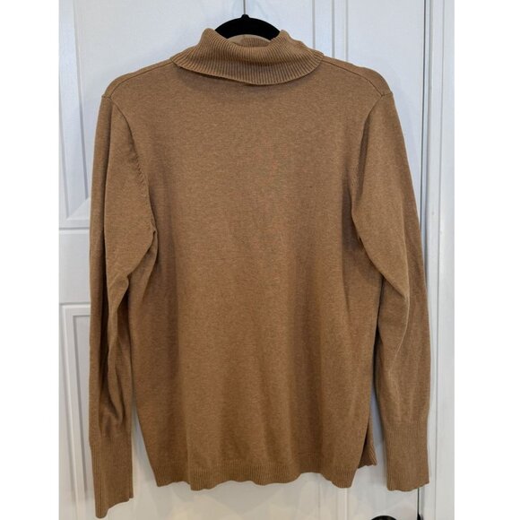 Lane Bryant 14/16 Camel Turtleneck Sweater EUC Neutral Classic Casual Preppy - Picture 2 of 5